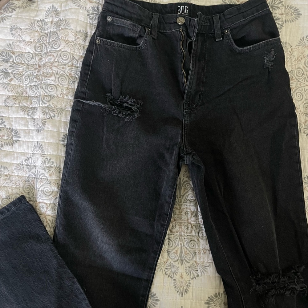 NWOT BDG black stretch high rise flare